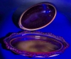 Unsigned L.E. Smith CADMIUM Ruby Red Glass Hobnail Butter Dish | 7.75" x 3.5" Tall | GLOWS Under Black Light! - 6