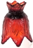 Fenton USA CADMIUM & Red Glass Tulip Reversible Votive / Candle Holder | 3.75" Diam x 3.25" Tall | Glows Under Black Light! - 3