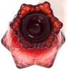 Fenton USA CADMIUM & Red Glass Tulip Reversible Votive / Candle Holder | 3.75" Diam x 3.25" Tall | Glows Under Black Light! - 5