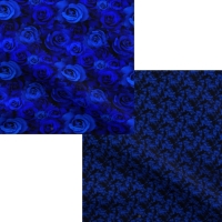 2 Yards each New SPOONFLOWER Cotton Poplin Fabric | Flower Spark Fireworks (240 DPI), A Bed of Blue Roses (562 DPI)