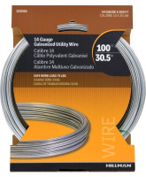 New | Hillman 14 Gague Galvanized Utility Wire 100 Ft Long | Model 122065