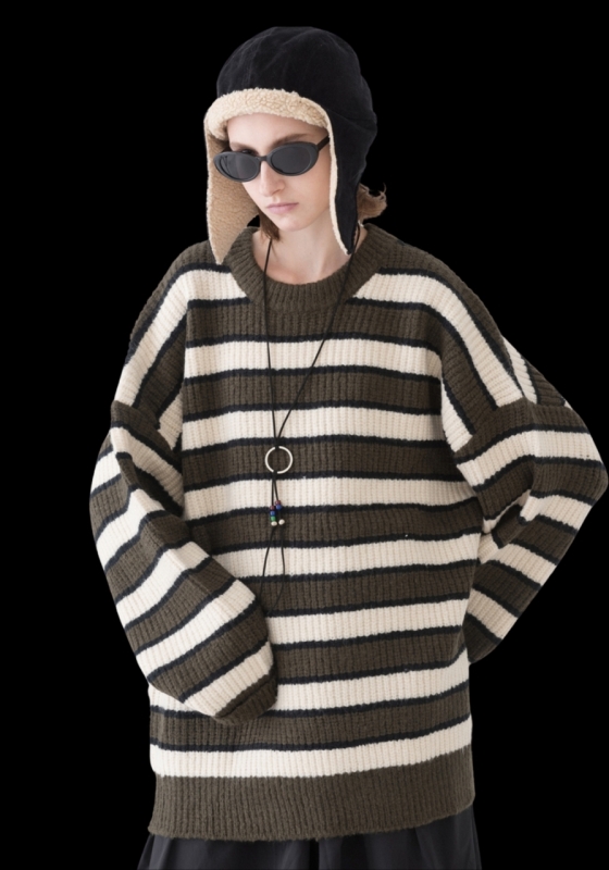 New PSYLOS1 Moditec Knitted Patchwork Chunky Sweater (Size 2)