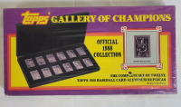 1988 Topps MLB Baseball Gallery of Champions Complete Set of Twelve (12) Baseball Card Aluminum Replicas . Sealed