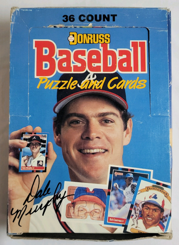 1988 Donruss MLB Baseball Trading Card Wax Box with 36 Sealed Wax Packs . 36 Packs , 15 Cards & 3 Puzzle Pcs. Per Pack