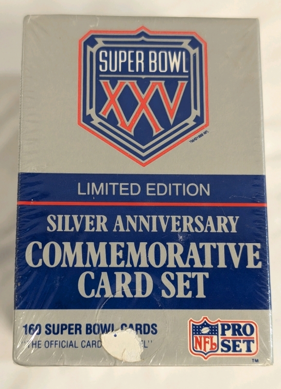 1991 Sealed NFL Pro Set Football XXV Silver Anniversary Commemorative Card Set 160 Super Bowl Cards