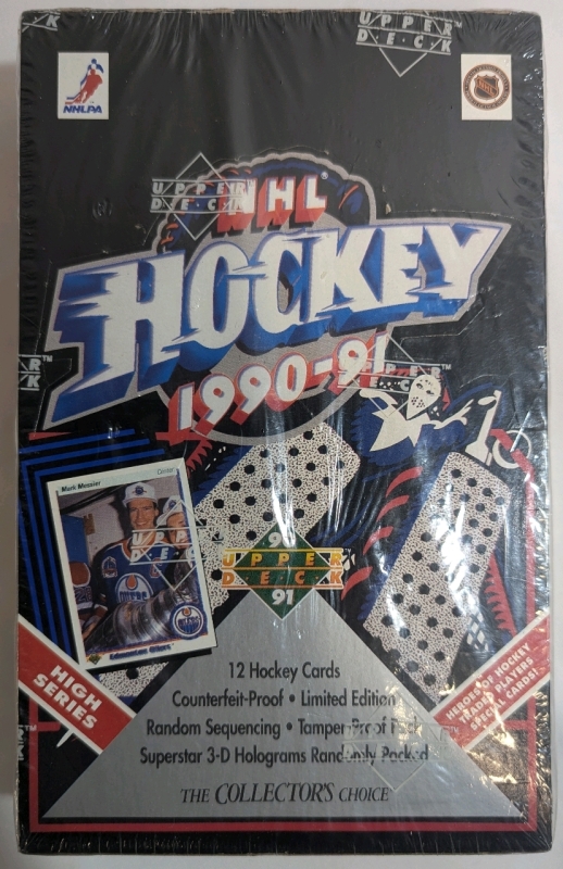 1990-91 - Upper Deck High Series NHL Hockey Trading Card - Sealed Wax Box - 36 packs - 12 Hockey Cards per Pack