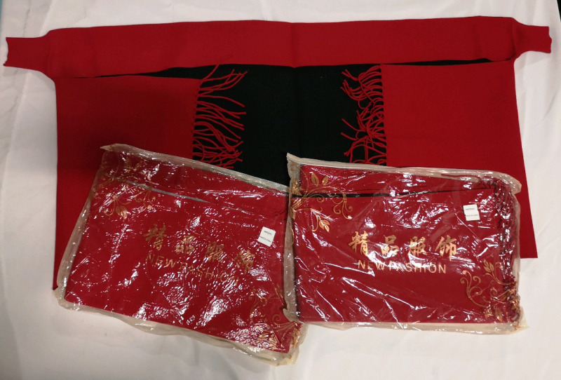 3 New Shawls - Red/Black by New Fashion