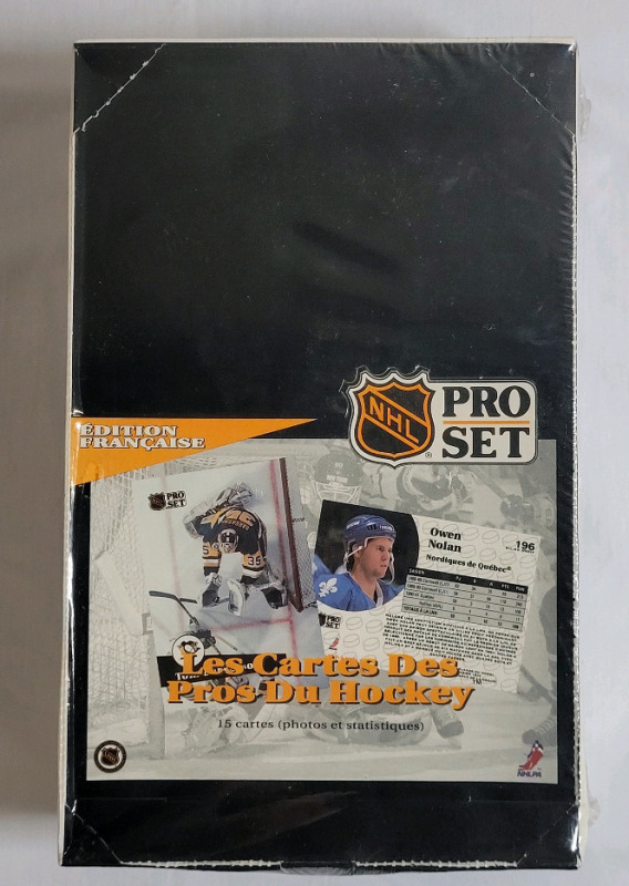 1991 - 92 Pro Set NHL Hockey Trading Card Wax Box French Edition , Sealed . 36 Packs , 15 Cards per Pack