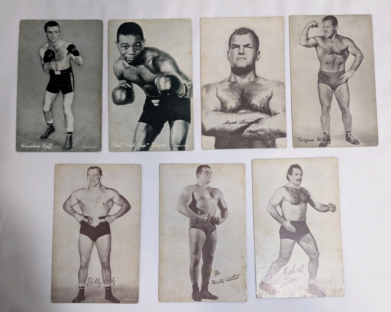 Vintage - 1950s 7 Wrestling Cards