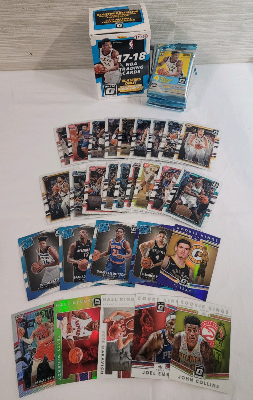 2017 - 18 Panini Optic NBA Basketball Trading Card Singles with Wrappers & Box . 28 Trading Cards