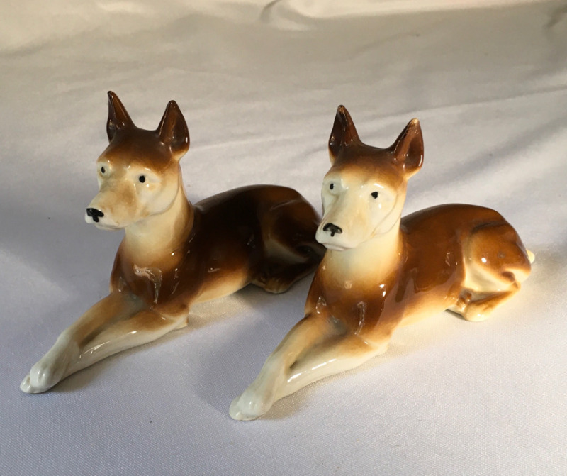 Vintage Porcelain Dog Figurines Germany