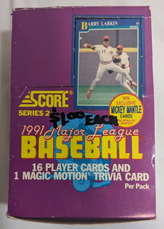 1991 - Score Series 2 - MLB Baseball Trading Cards - 27 Packs - 16 Cards + 1 Magic Motion Trivia Card per Pack