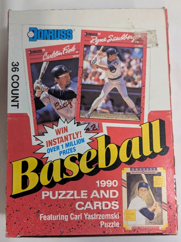 1990 - DonRuss - MLB Baseball Trading and Puzzle Cards - 36 Packs - 16 Cards + 3 Puzzle Pieces per Packs