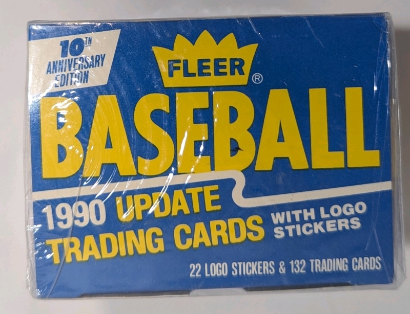 1990 Fleer Update Sealed Wax Box - MLB Baseball Trading Cards 10th Anniversary Edition - 22 Logo Stickers - 132 Cards