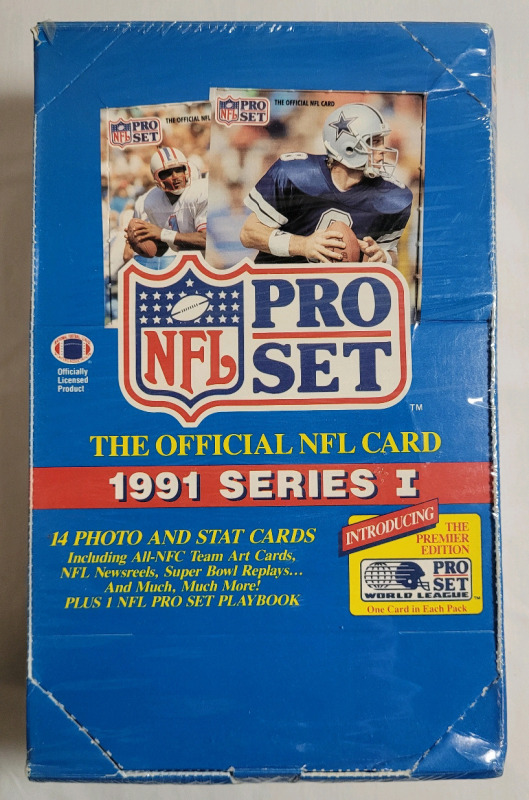 1991 Pro Set Series 1 NFL Football Sealed Wax Box . 36 Wax Packs , 14 Cards per Pack .