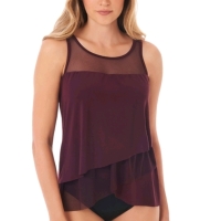 New MiracleSuit DD-Cup Solid Mirage Swim Top Shiraz (Size 14, DD)