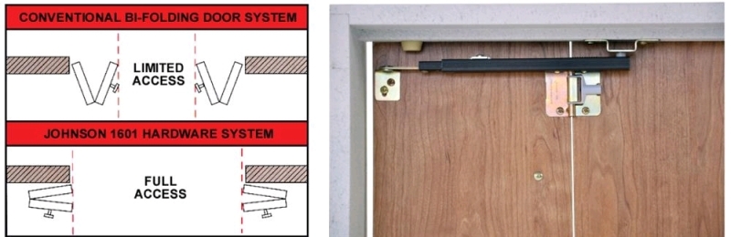 2 New Joshnon Hardware 1601 Series Folding Door Hardware. With 3 ball-bearing Hinges.
