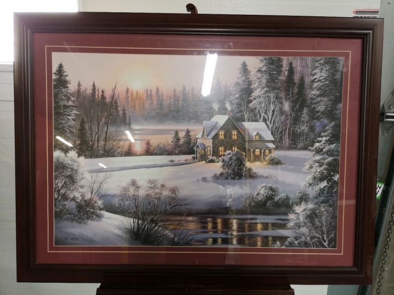 Framed Print "Winter Sunset" - 44.25" W & 33" H by Raos, Dubravko