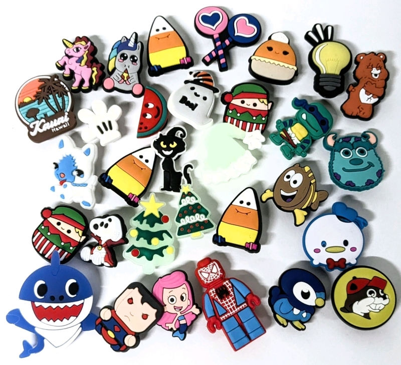 30 New Halloween, Christmas, Cartoon, Animal-Themed Croc Charms | Largest 1.75" Long