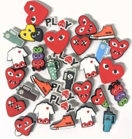 30 New Heart / Play / Stanley Cup-Themed Croc Charms | Largest 1.25" Long