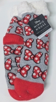New Disney MINNIE MOUSE Adult Sherpa Lined Slipper Socks w Gripper Soles | One Size Fits Most