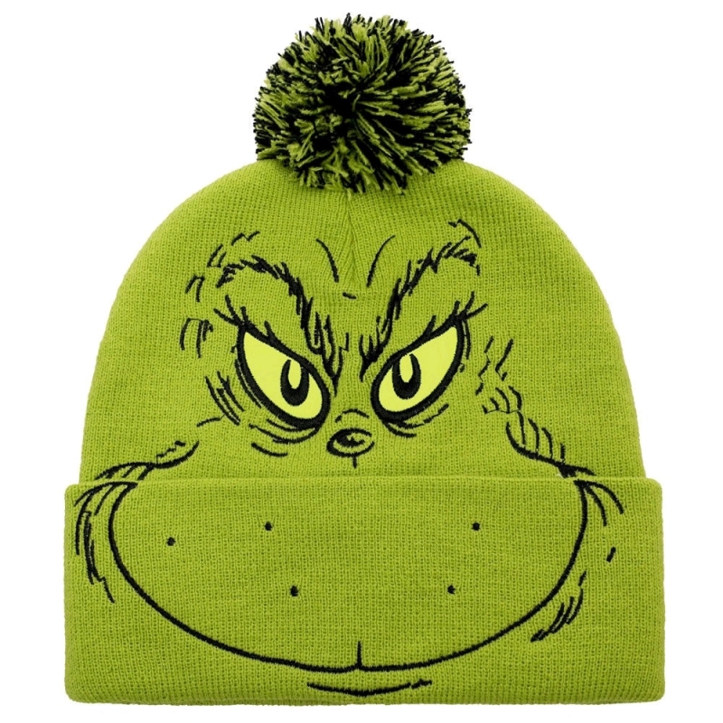 New Seussville Dr. Seuss The Grinch Big Face Beanie | One Size Fits Most