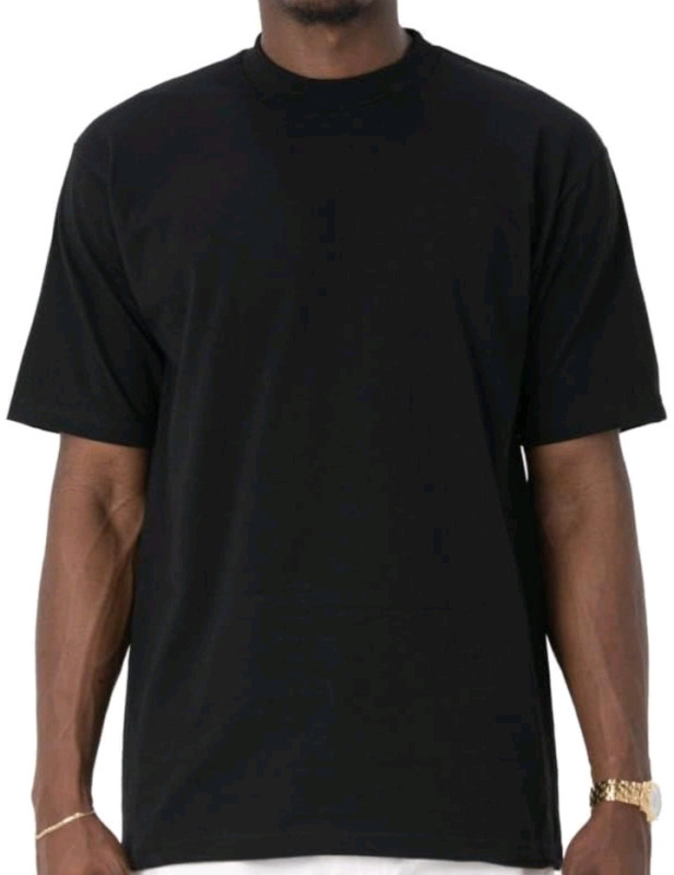New | Proclub, Mens Size: Large | Heavy Weight Plain Black T-Shirt