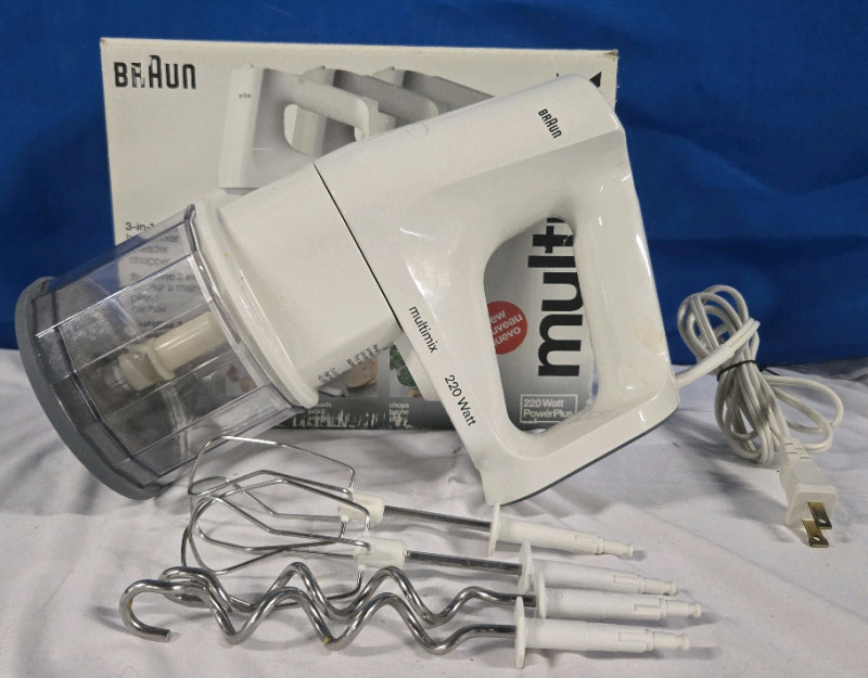 Braun | Multimix 220W Handheld Mixer 3-in-1 Mixer, Blender & Chopper | Model# M850 * Tested & Working *