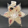 Stunning MURANO Italy Art Glass Flower Vase | Pink, Cream, Clear, White & Sparkles | 6.5" Tall