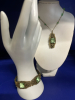 Uranium Green Victorian Bracelet Necklace Set - 4