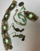 Uranium Green Victorian Bracelet Necklace Set - 9