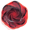 Brilliant Unsigned Fenton CADMIUM Ruby Red Glass Rose Ashtray | 8.15" Diameter x 2.2" Tall - 2