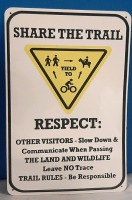 New Share The Trail Metal Sign - 12" X 8"