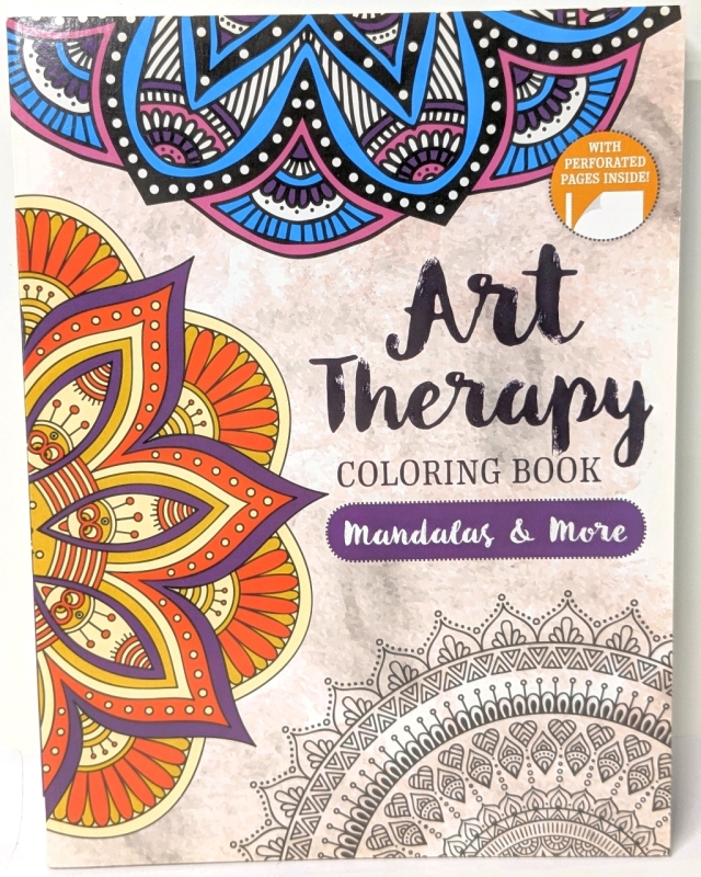 New Art Therapy Colouring Book : Mandalas & More | w Perforated Sheets | 60+ Pages | 8.25" x 10.75"