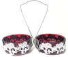 CADMIUM Ruby Red Condiment Dishes with Chrome Plated Caddy | 6.75" Tall - 2