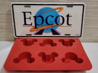 Walt Disney EPCOT License Plate & Mickey Mouse Rubber Ice Cube Tray
