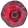 Ruby Red Glass Unsigned Fenton Ruffled Fruit Pedestal Compote w CADMIUM Rim | 6" Diameter x 5.5" Tall - 4