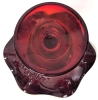 Ruby Red Glass Unsigned Fenton Ruffled Fruit Pedestal Compote w CADMIUM Rim | 6" Diameter x 5.5" Tall - 5