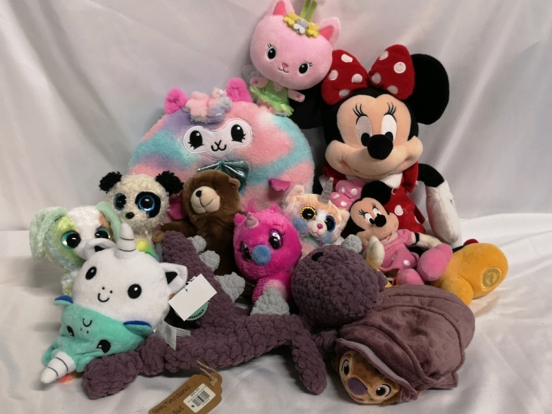 Large Lot of Plushes - Minnie Mouse, Llama Donut ++