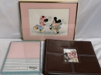Mickey & Minnie Framed Drawing + New Baby Book + Scrapebook