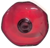Ruby Red Glass Folded Edge Dish with Glowing CADMIUM Rim | 7" Diameter x 2.8" Tall - 3