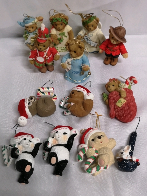 13 Teddy Bear + Animal Christmas Ornaments