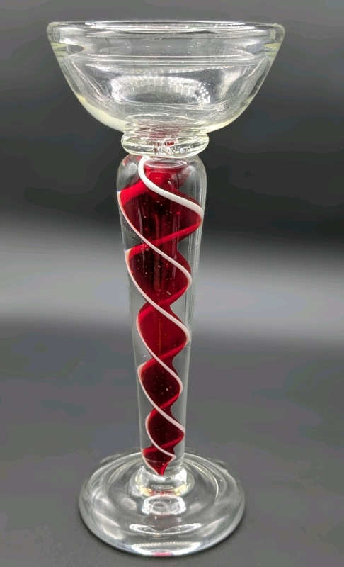 Large Diamond Star Handblown Art Glass Candle Holder | 10.25" Tall