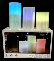 3-Pack Bright Flameless Candles (Rotating Rainbow) | No Remote | 4", 5", 6" Tall