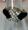 Three Great Rings Cat with Rhinestone Collar Enamel Rhinestone Statement Rhinestone - 3