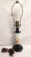 Rare Slag Glass Art Deco Style Lamp Base - Working