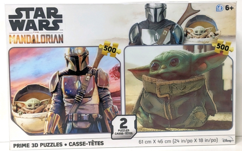 New Star Wars The Mandalorian 2-Pack Prime 3D Puzzles | 500 Pieces ea, 24" x 18"