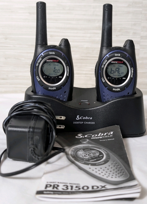 Cobra MicroTalk 2 Way Radios With Charging Base PR 3150 DX