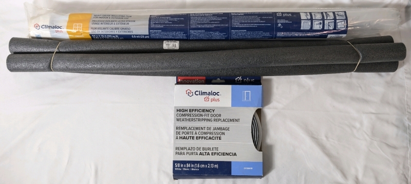 Insulation Lot High Efficiency Compression-Fit Door Weather Stripping Replacement, Pipe Insulation Fits 3/4" C/ 1/2" I, Heavy Gauge Insulating Film For Indoor & Outdoor Use 64" X 25ft (133 sq ft)