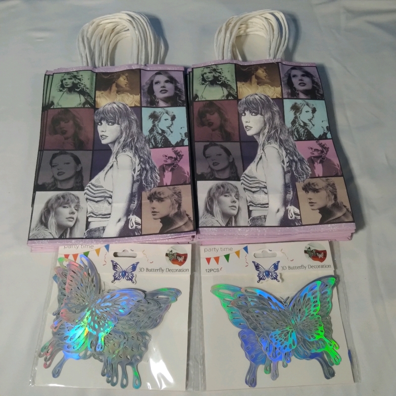 New Taylor Swift 6x8" Party Bags & Butterfly Decorations